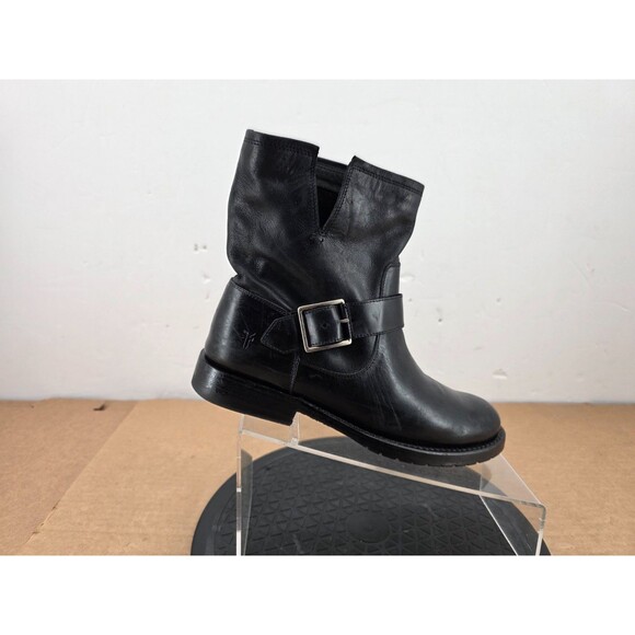 Frye Shoes - Frye Natalie Engineer Short Ankle Boots Women 's Size 7 B  Black Leather Biker
